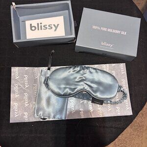 NEW Blissy Silk Sleep Mask - Eye Sleeping Mask Total Blackout - Ash Blue